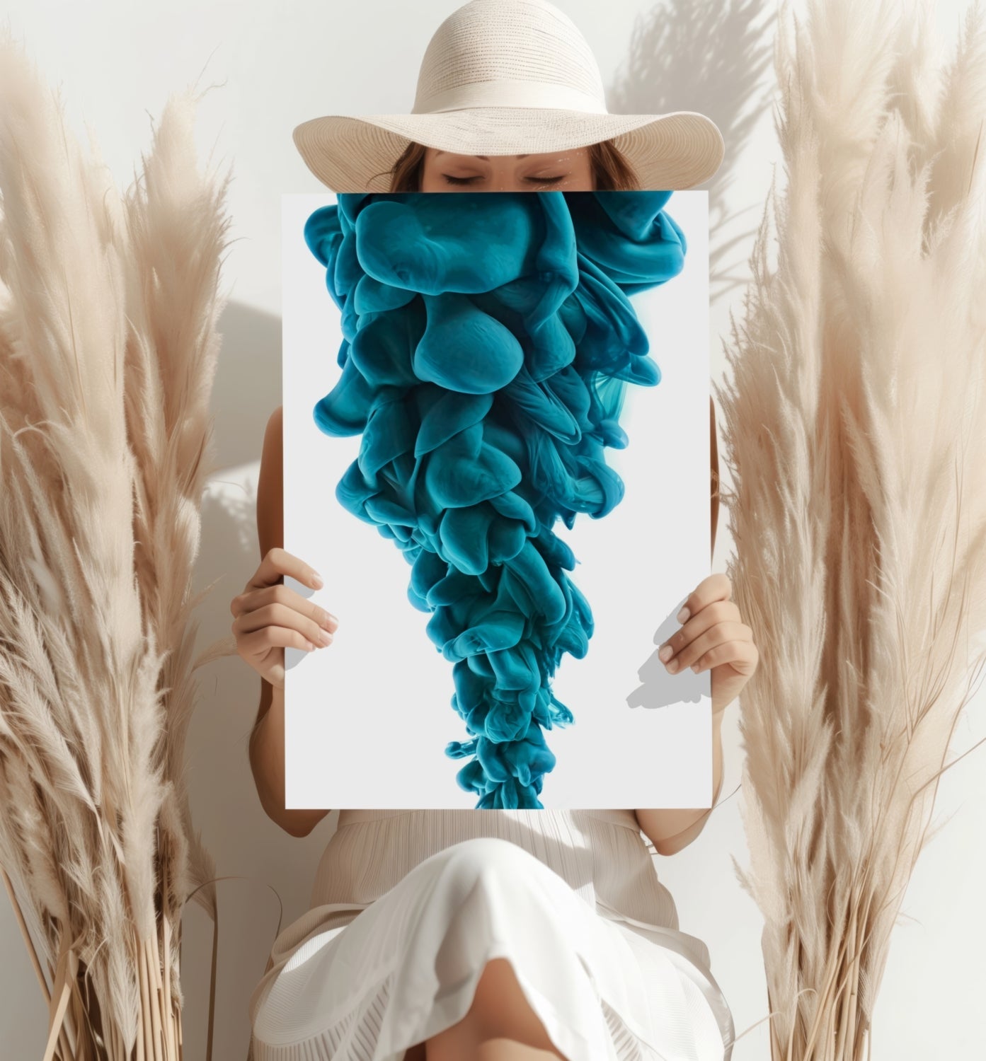 Teal Smoke Aluminum Wall Art