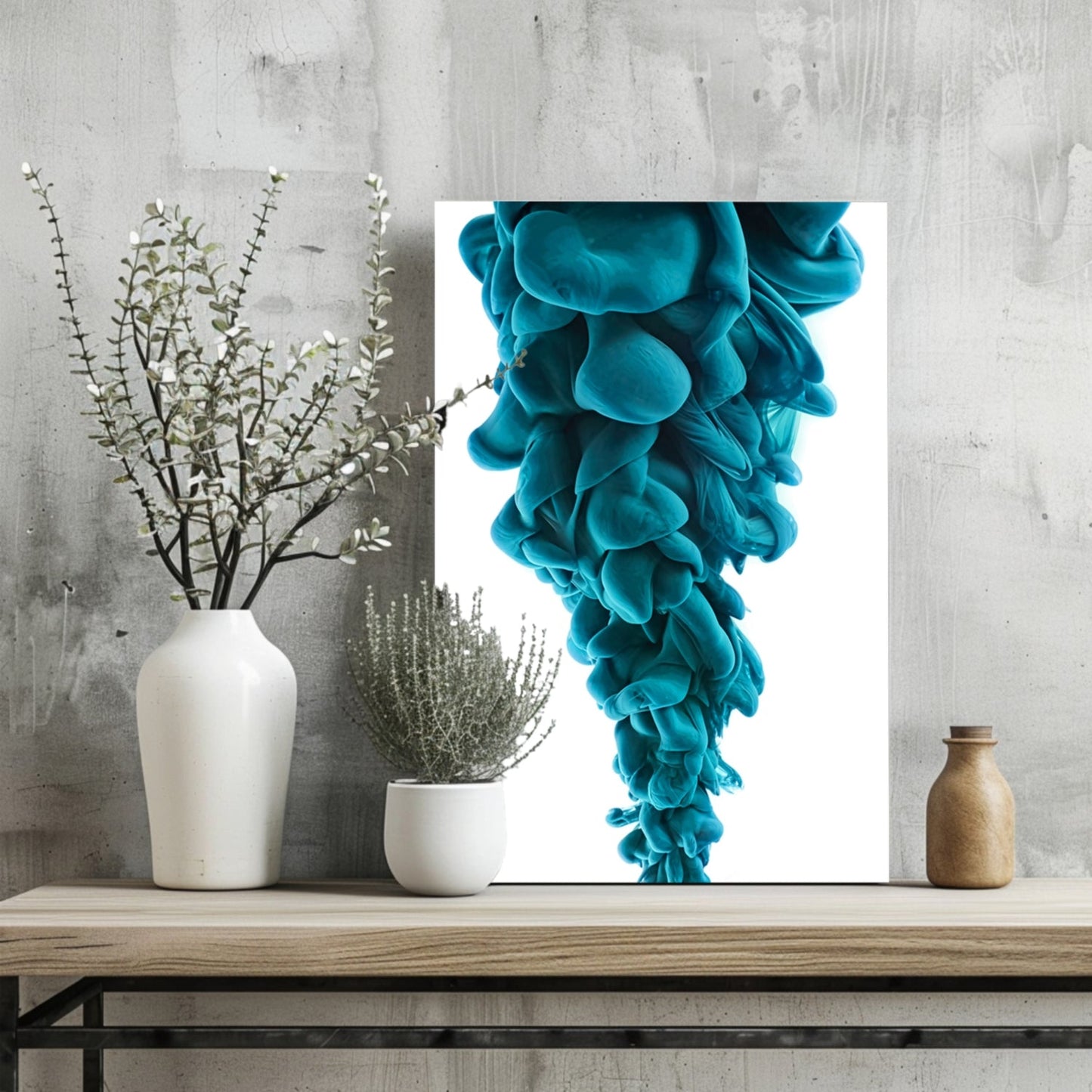 Teal Smoke Aluminum Wall Art