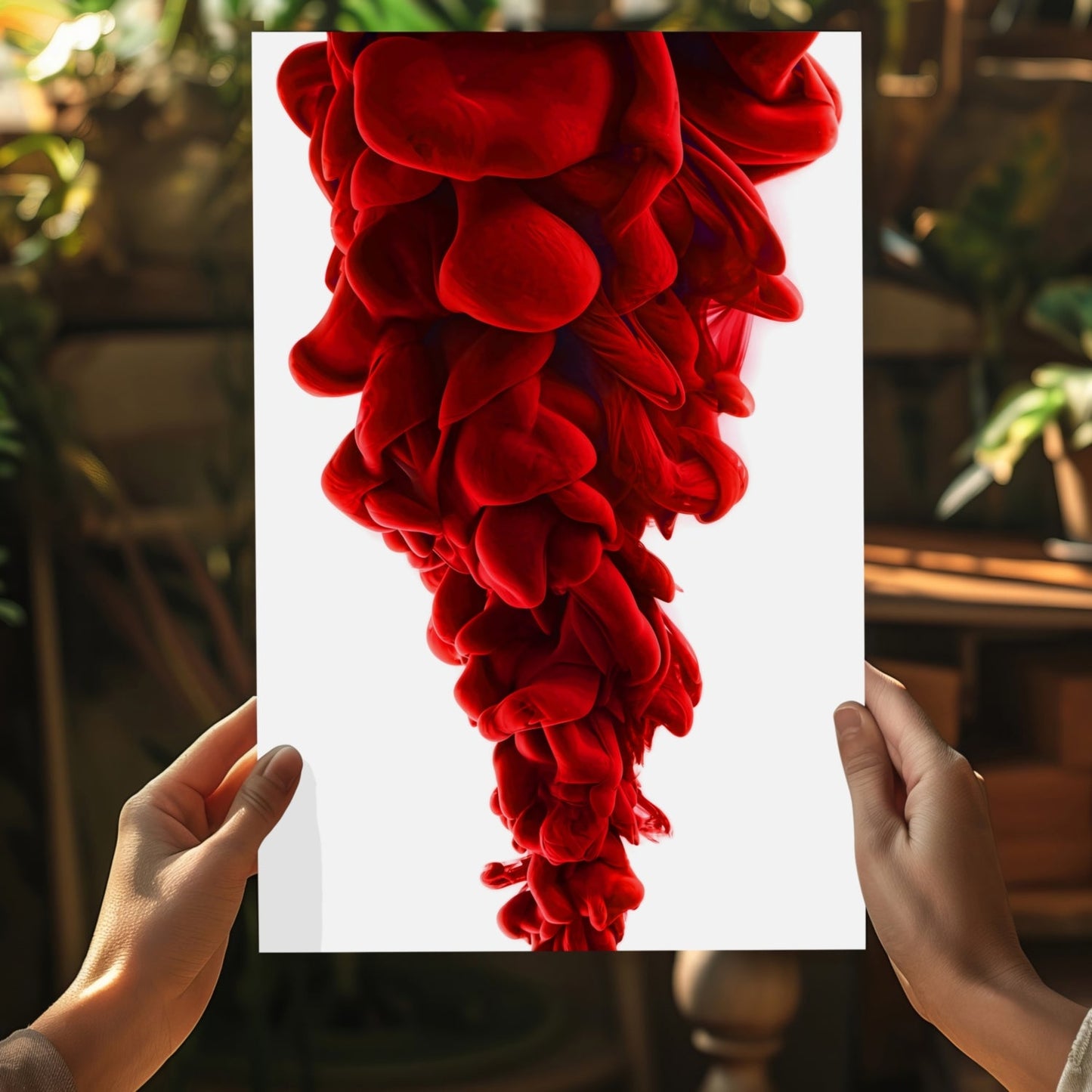 Red Smoke Metal Wall Art