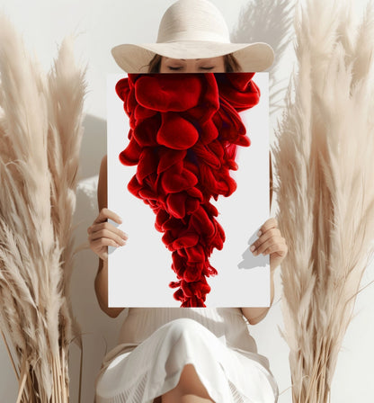 Red Smoke Metal Wall Art