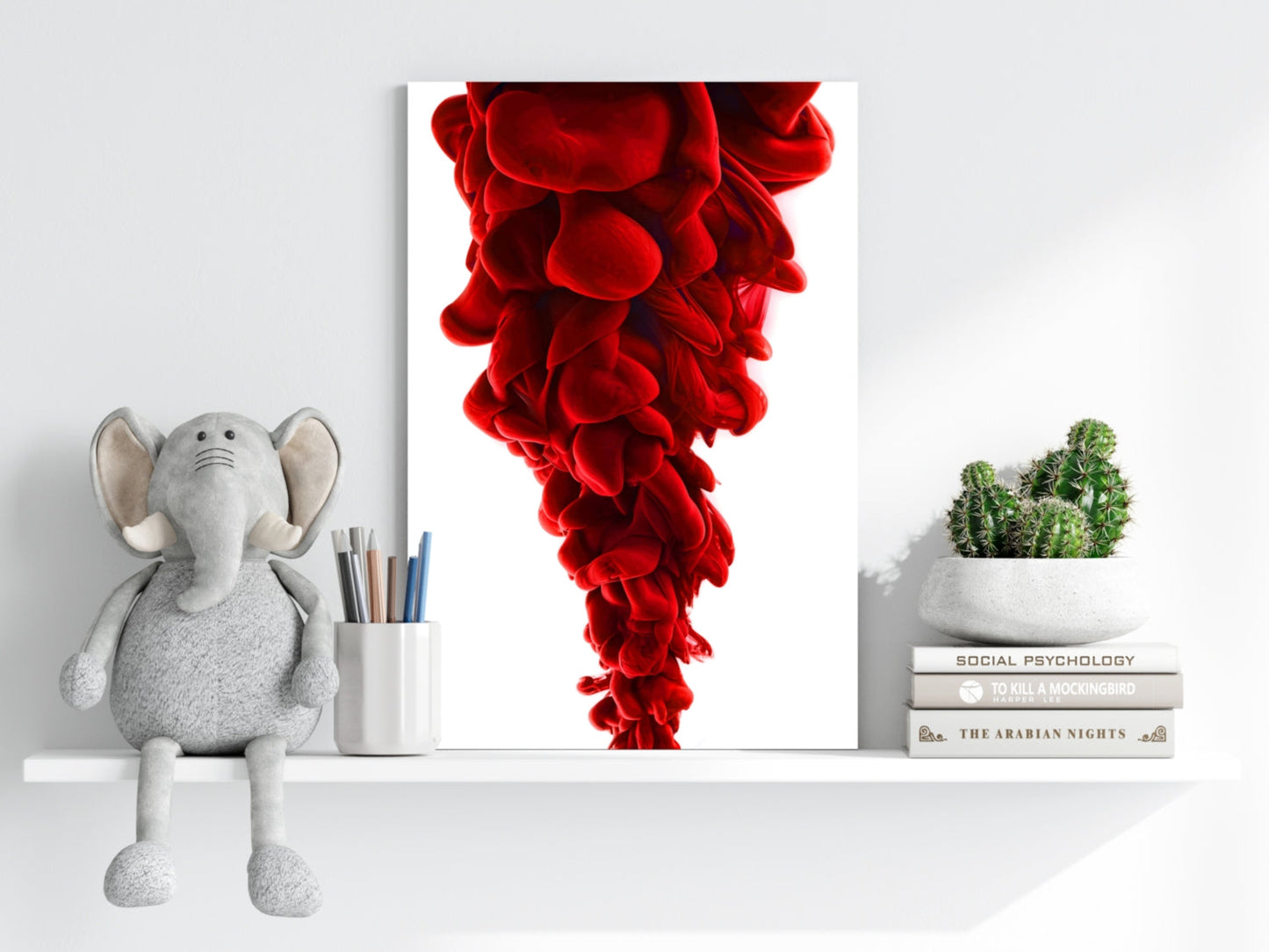 Red Smoke Metal Wall Art