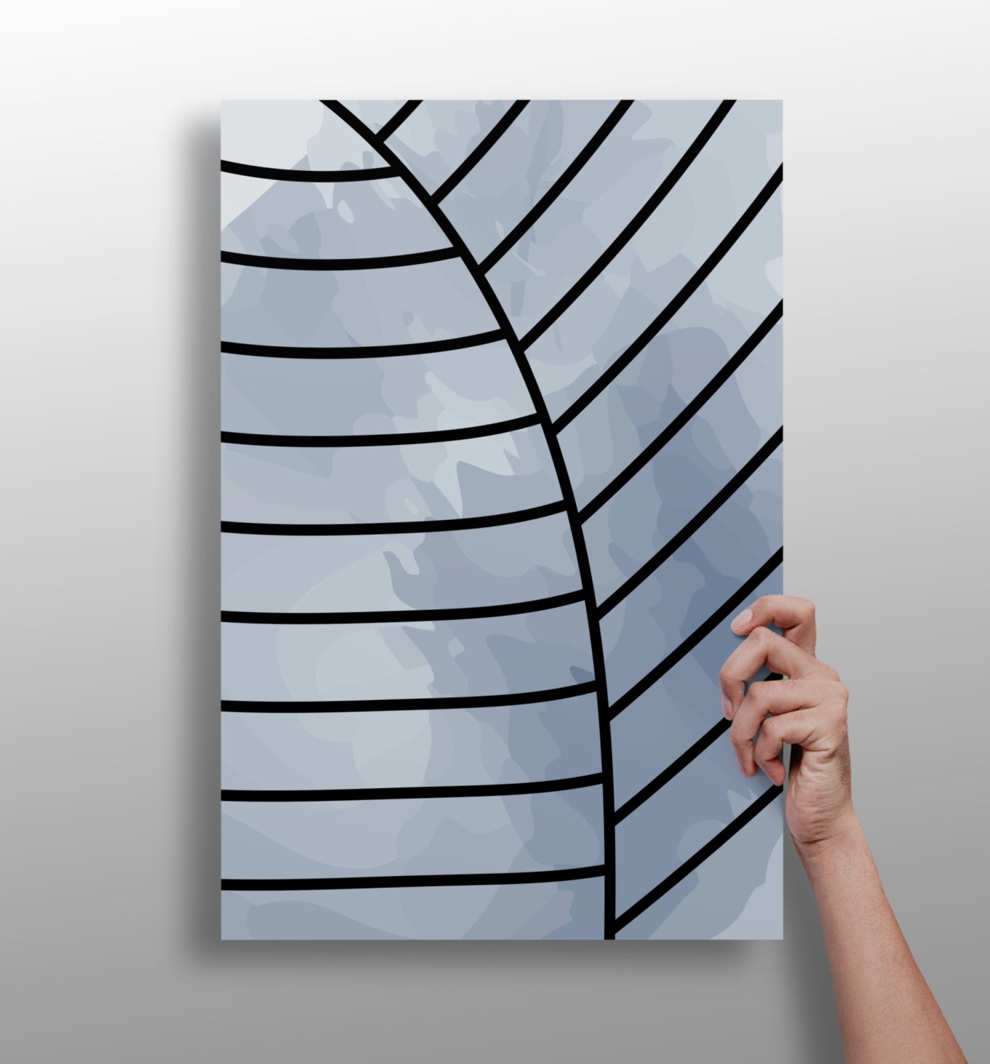 Line art metal wall art print on aluminum panel