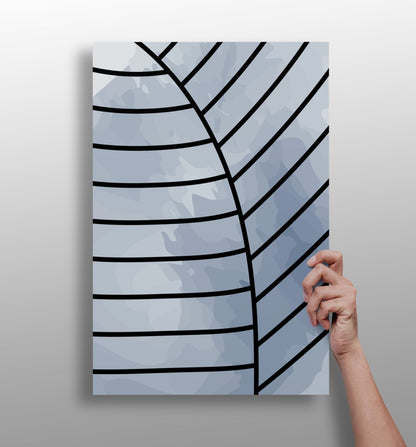Line art metal wall art print on aluminum panel
