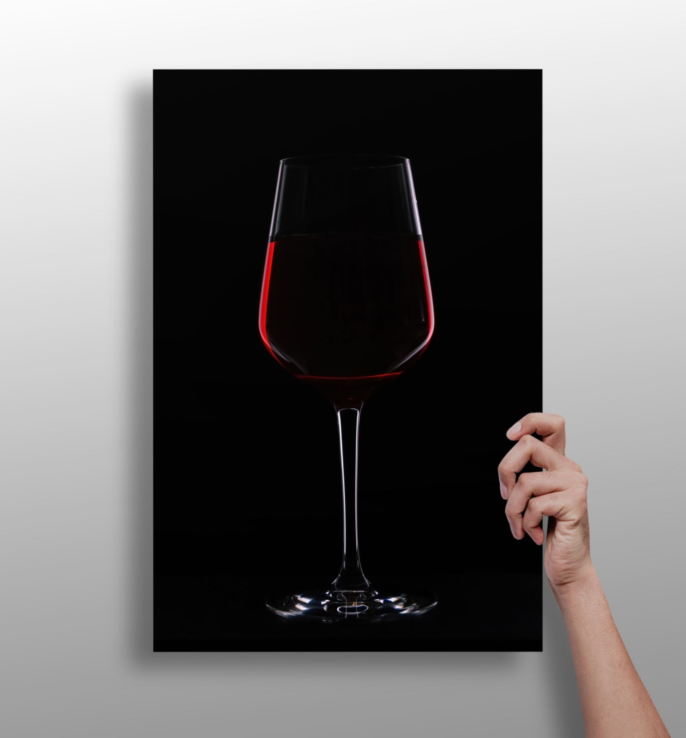 Red wine metal wall art print on aluminum panel