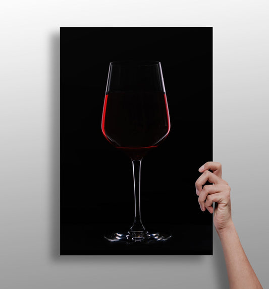 Red wine metal wall art print on aluminum panel