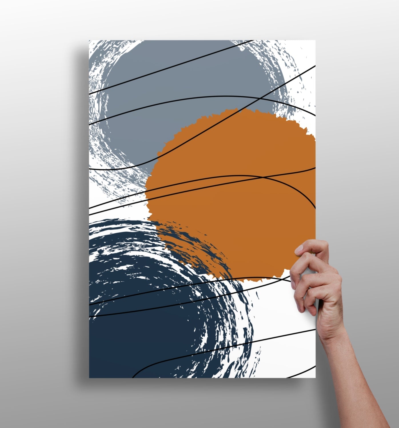 Abstract Rounds Metal Wall Art print with modern round design