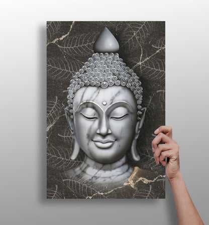 Buddha Aluminum Wall Art on wall