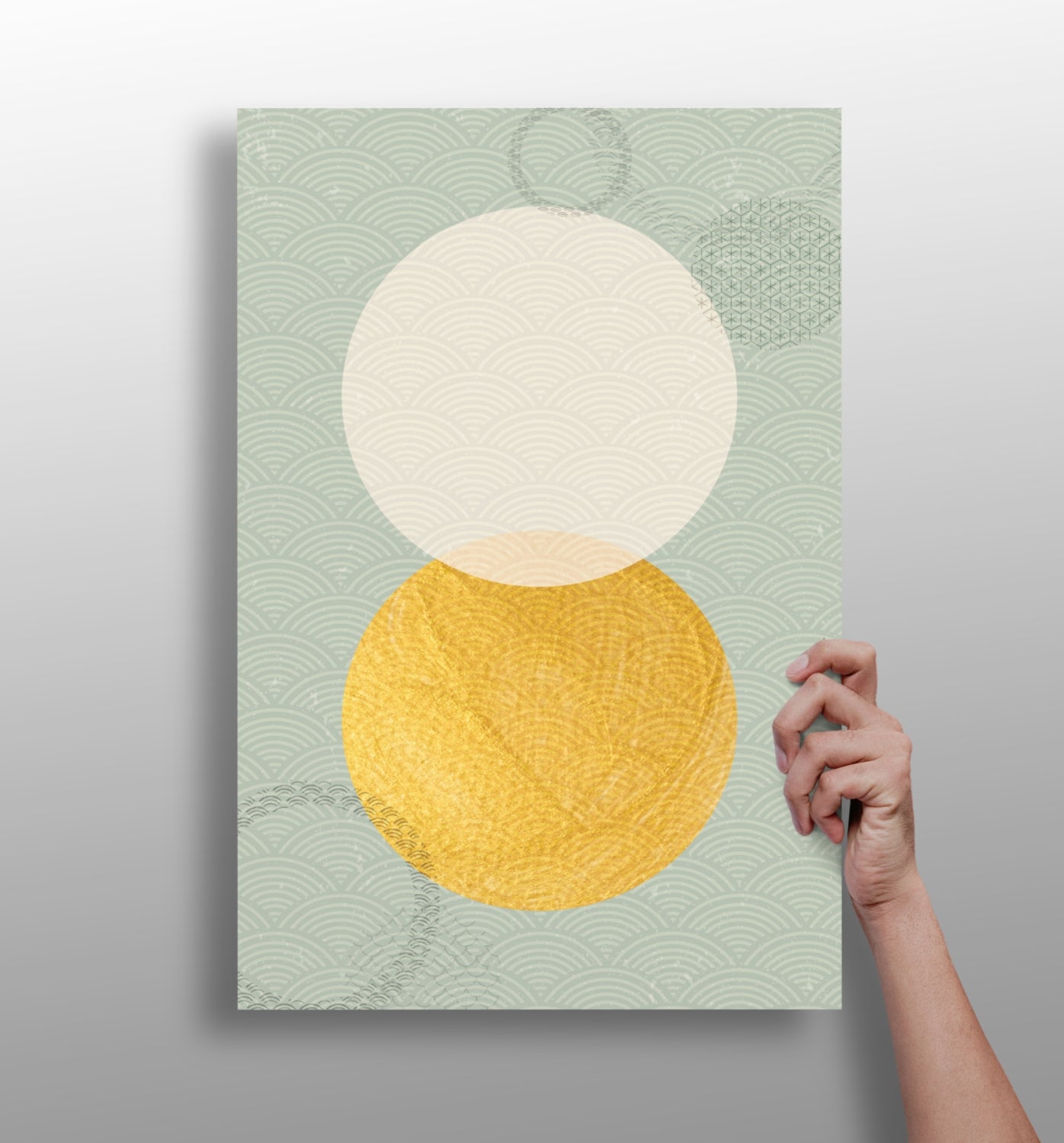 Abstract dots metal wall art print V1