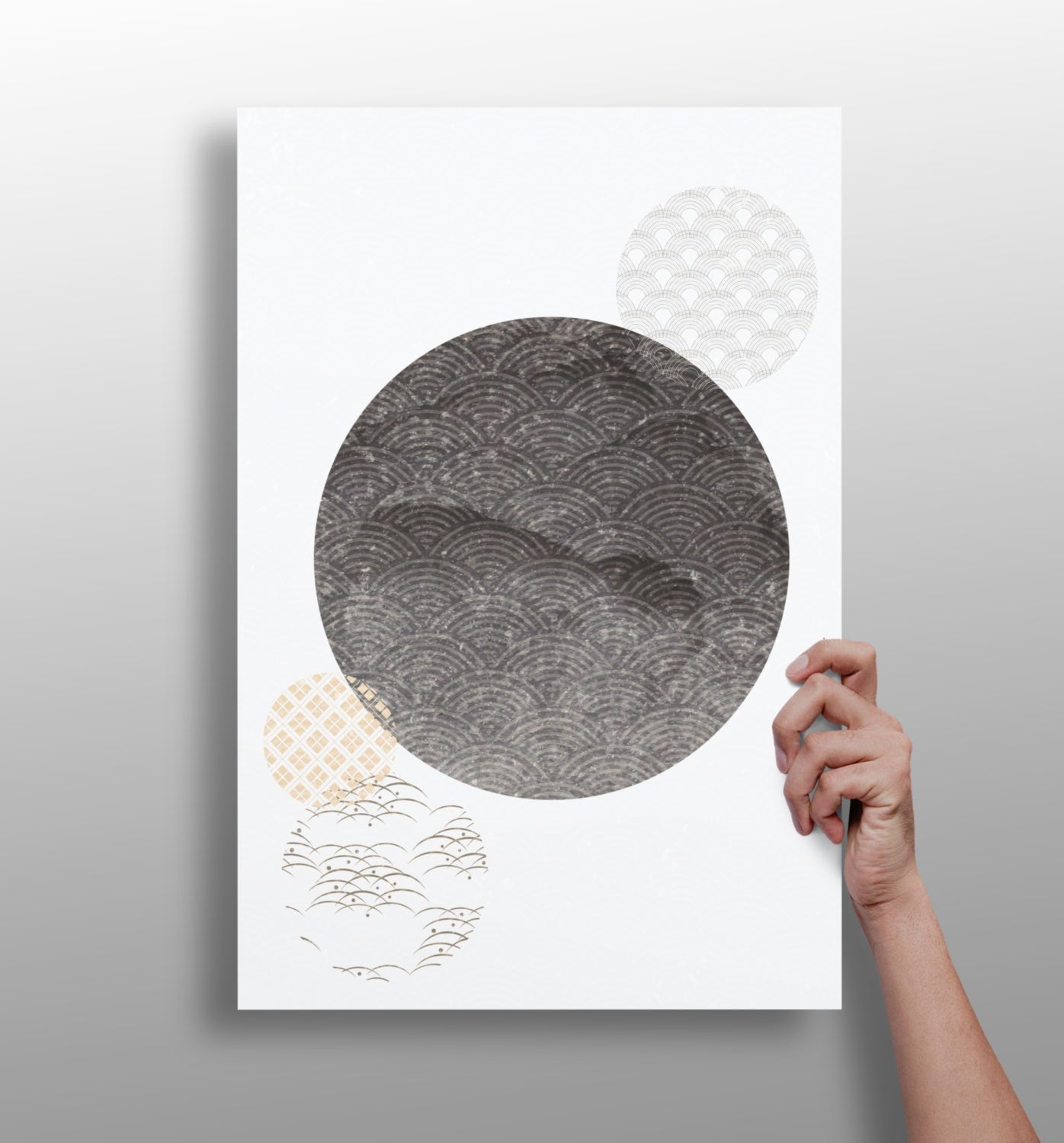 Abstract dots metal wall art print V2