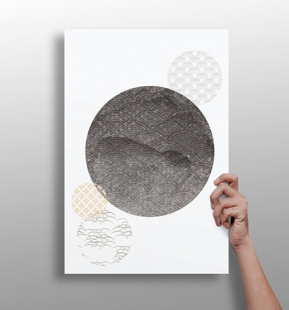 Abstract dots metal wall art print V2
