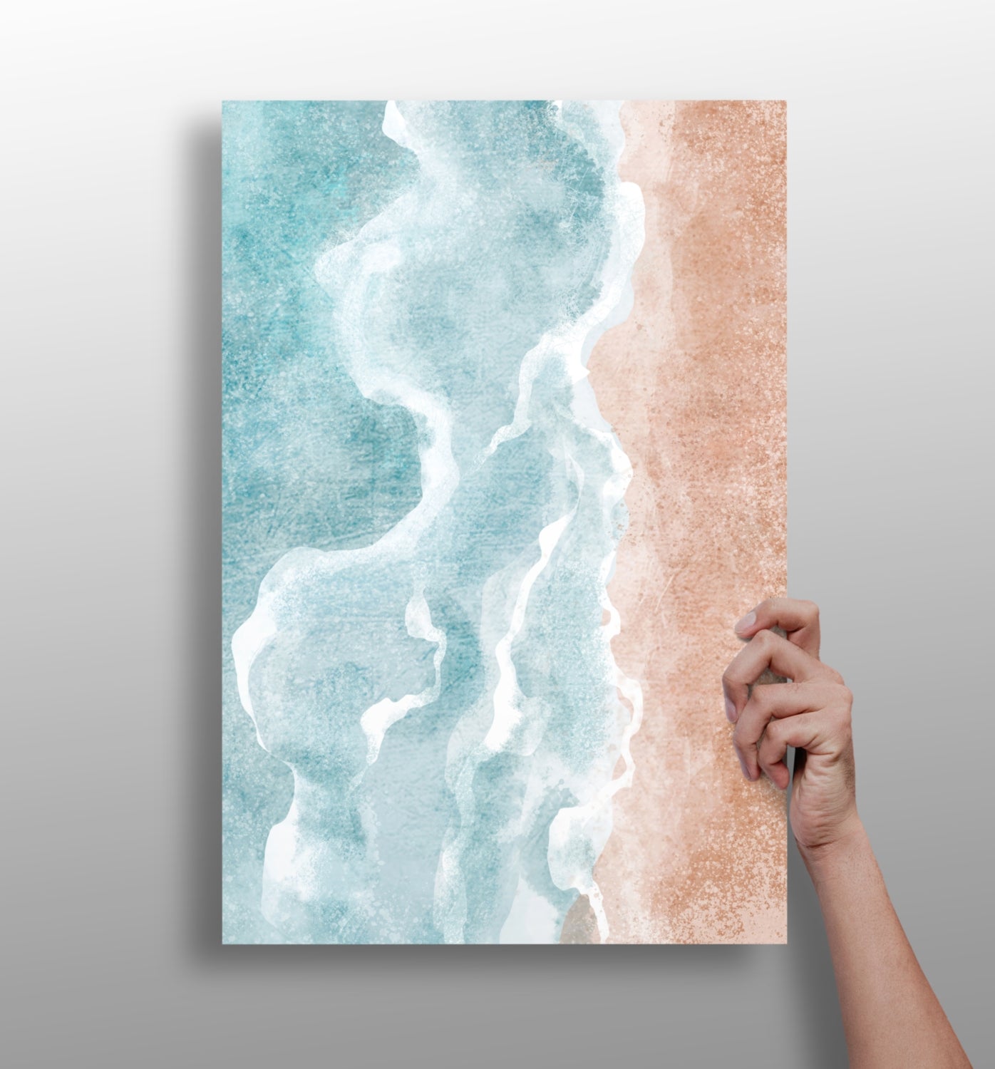 Seashore Aluminum Print with calm coastal shoreline scene