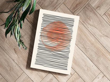 Terracotta Line Art Abstract Aluminum Wall Art