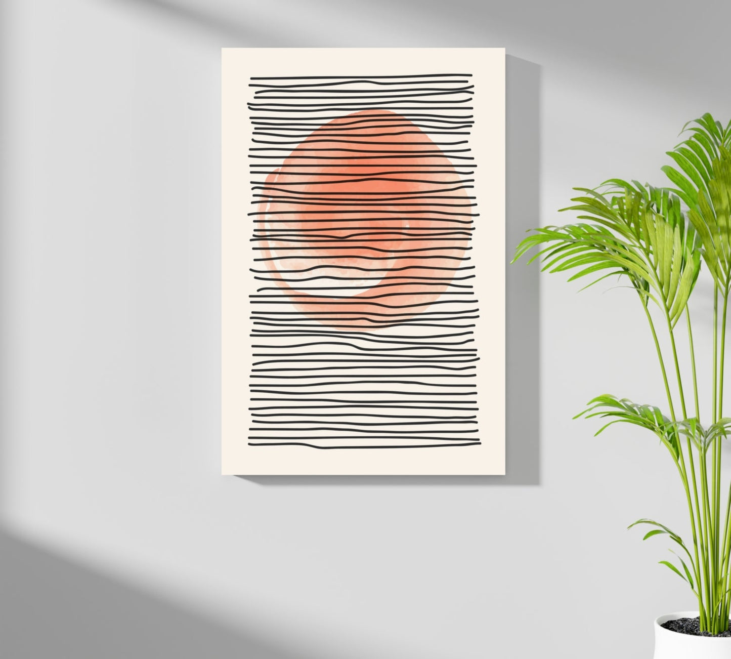 Terracotta Line Art Abstract Aluminum Wall Art