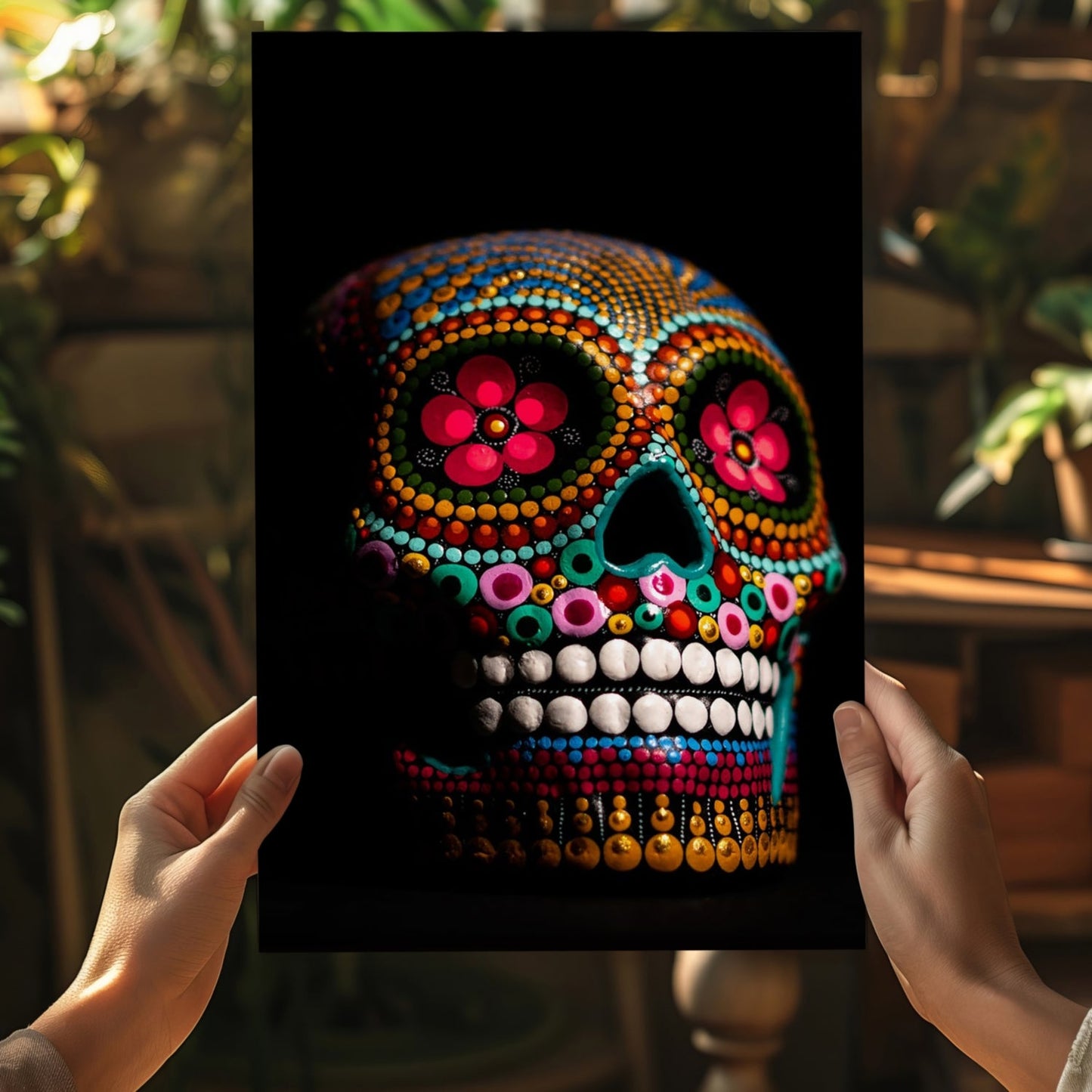 Sugar Skull Metal Wall Art