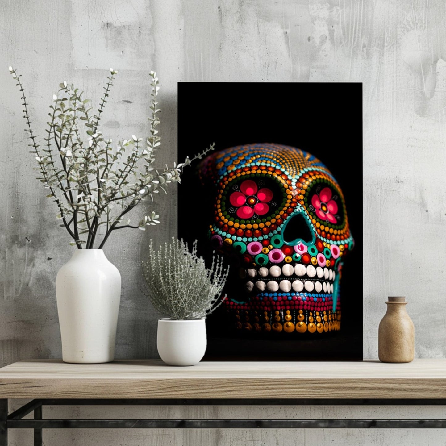 Sugar Skull Metal Wall Art