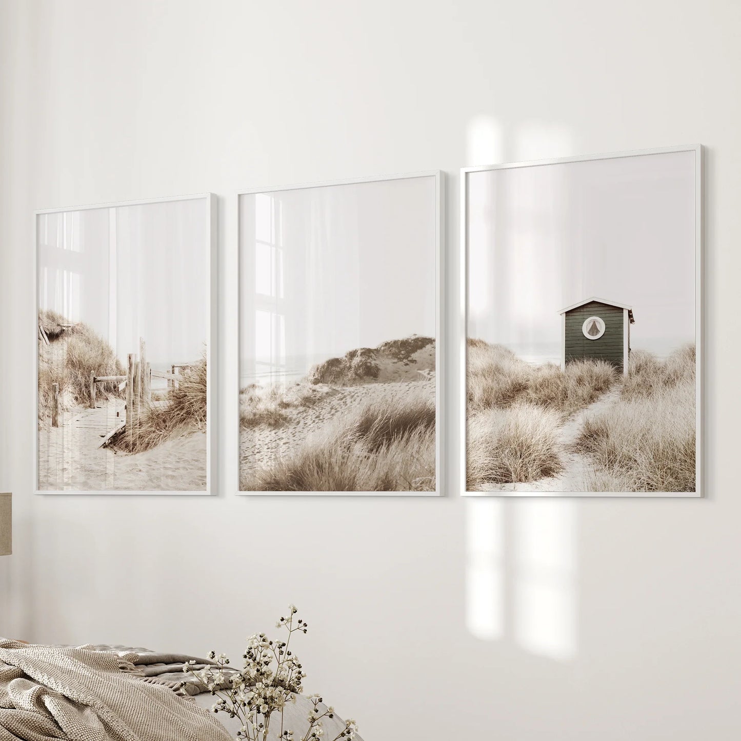 Minimalist Coastal Gallery Wall Beige Beach Decor Set