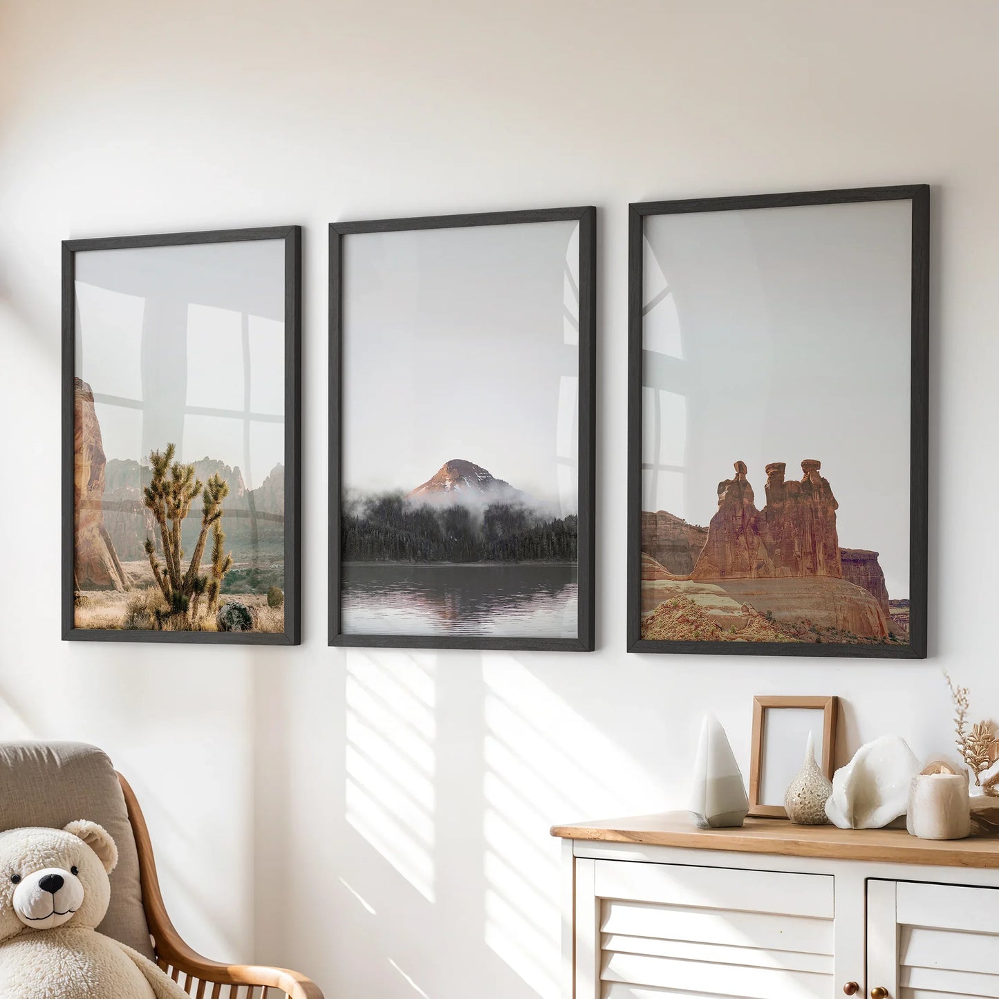 Southwest Desert Canyon Red Rock Wall Art Set of 3