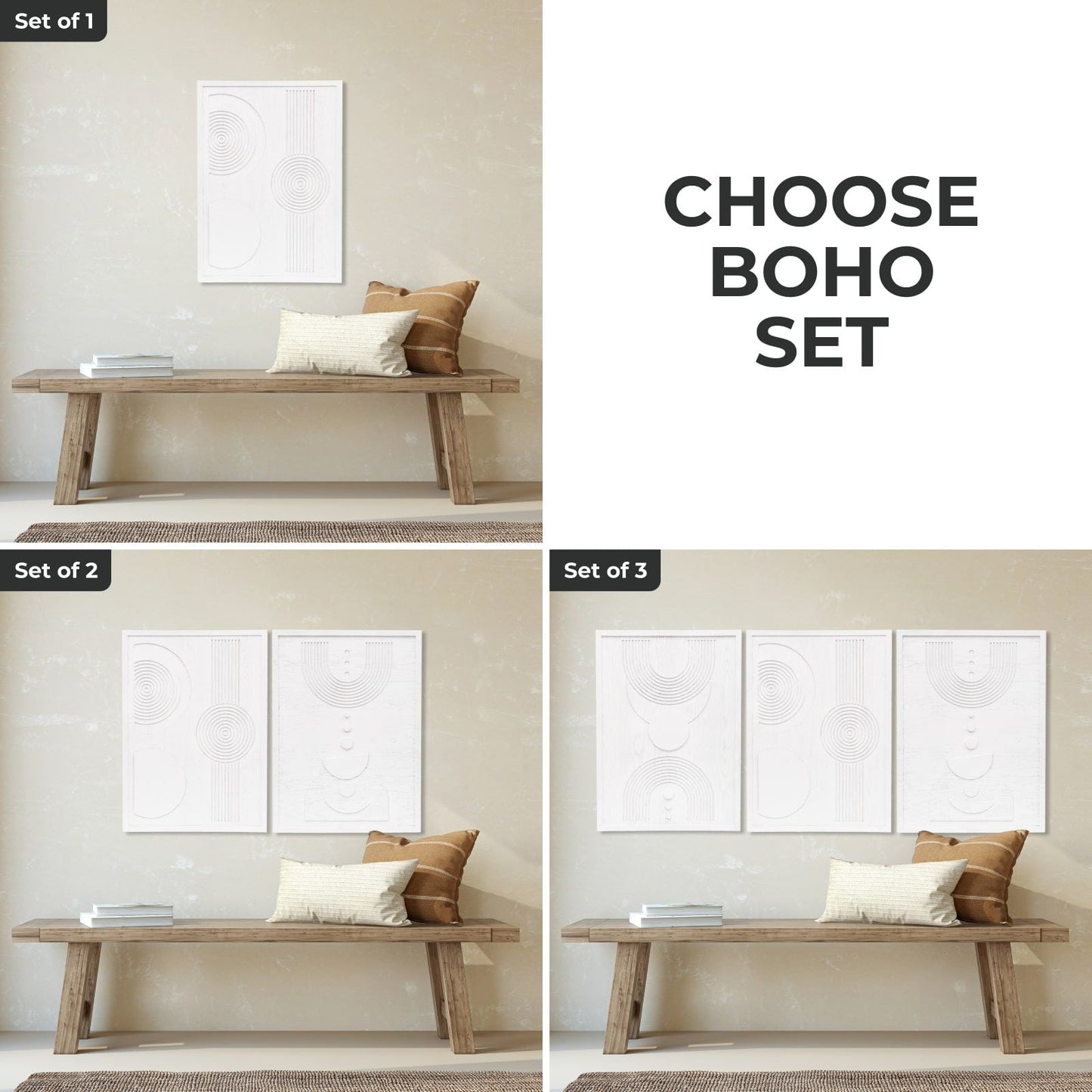 Boho Wood Wall Art - Natural