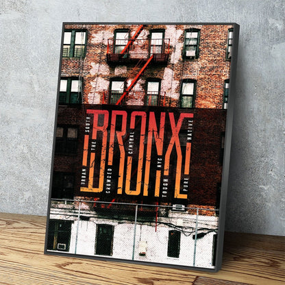 Bronx New York City skyline canvas wall art, gallery-wrapped urban decor