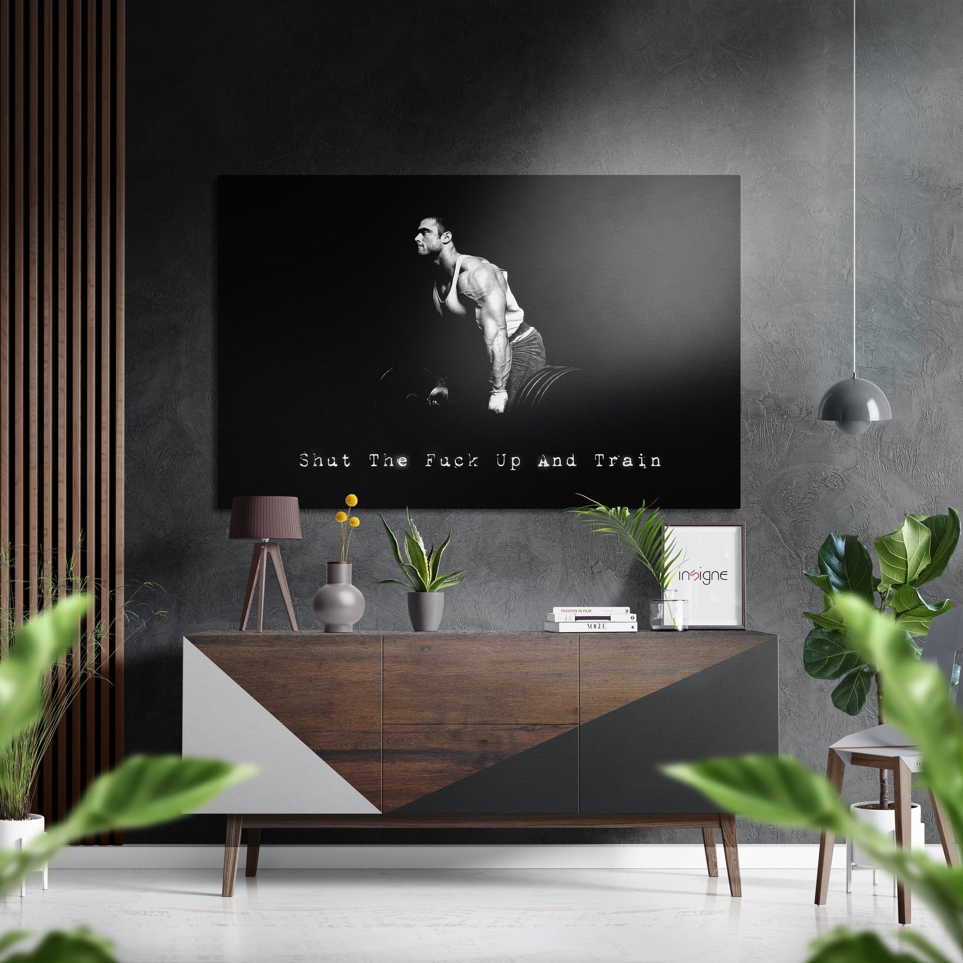 Train brushed aluminum metal wall art