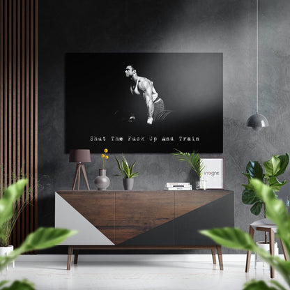 Train brushed aluminum metal wall art
