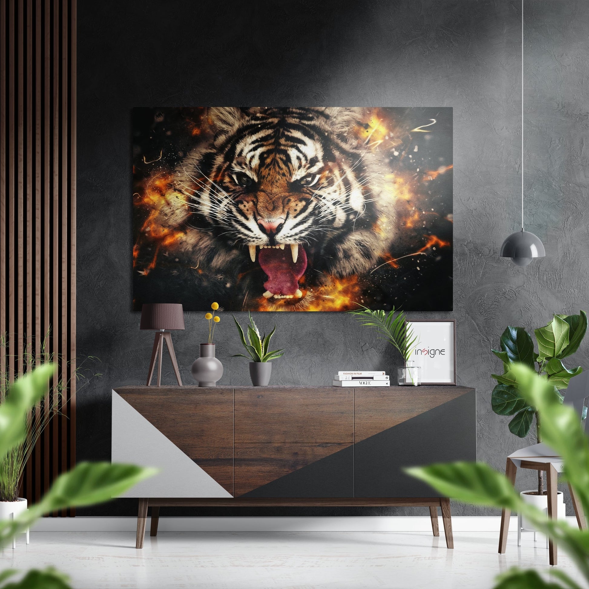 Tiger metal wall art