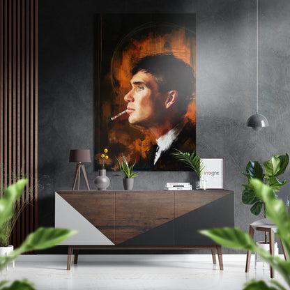 Cigarette Profile Amber Glow Metal Wall Art