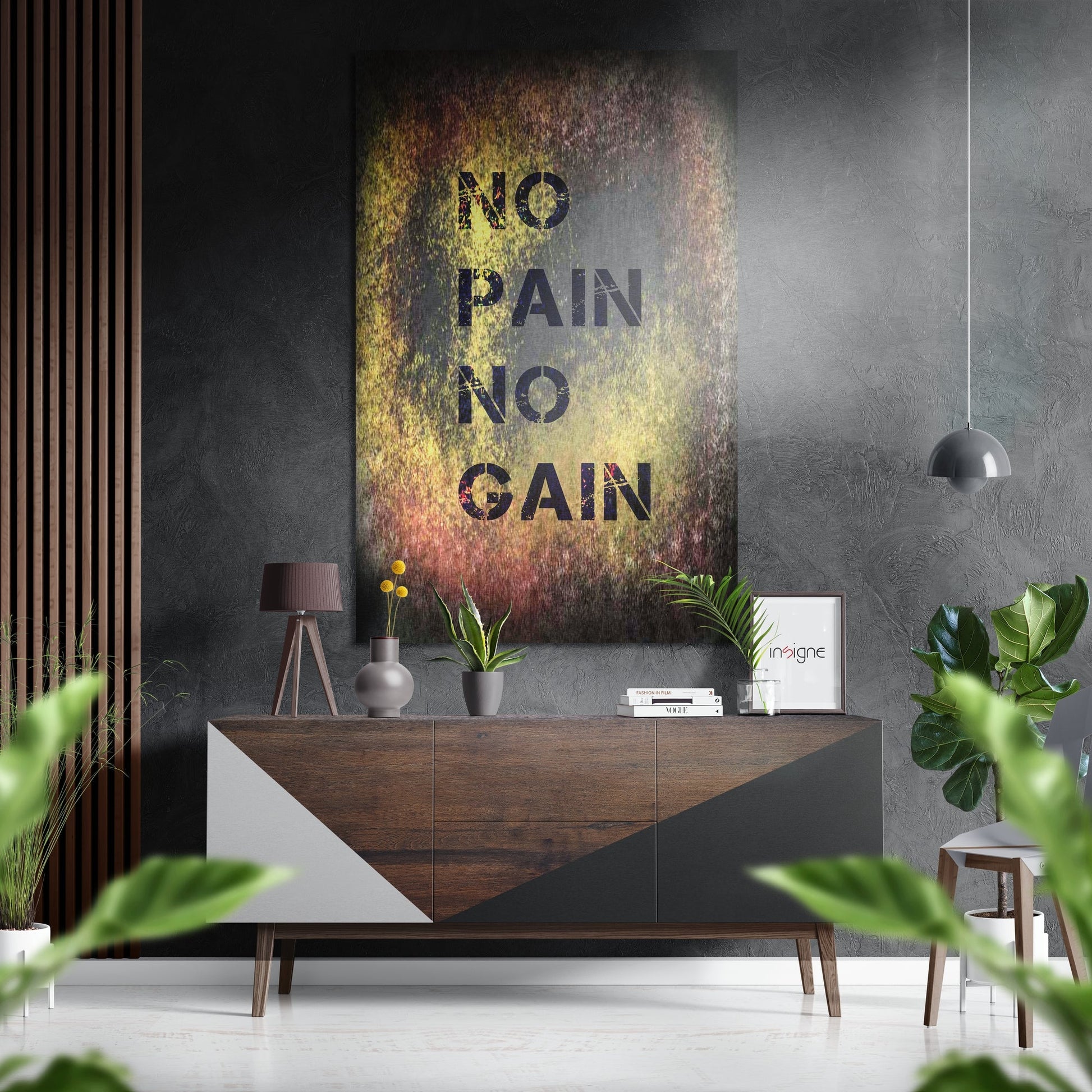 No Pain No Gain gym motivation metal wall art