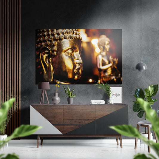 Buddha Metal Wall Art on brushed aluminum dibond