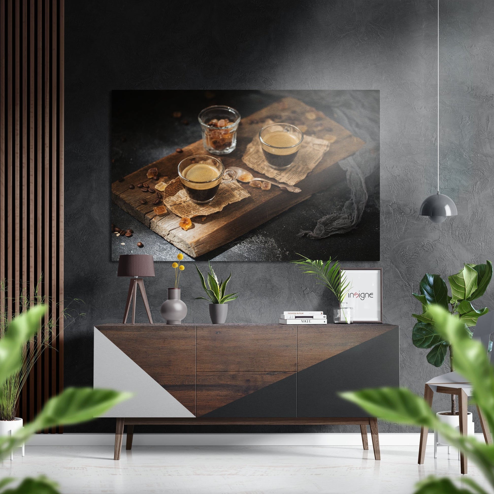 Espresso Cups metal wall art print