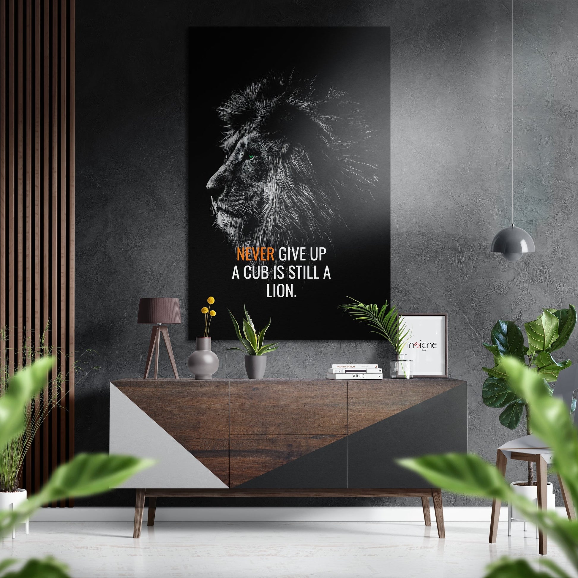 Never brushed aluminium metal wall art