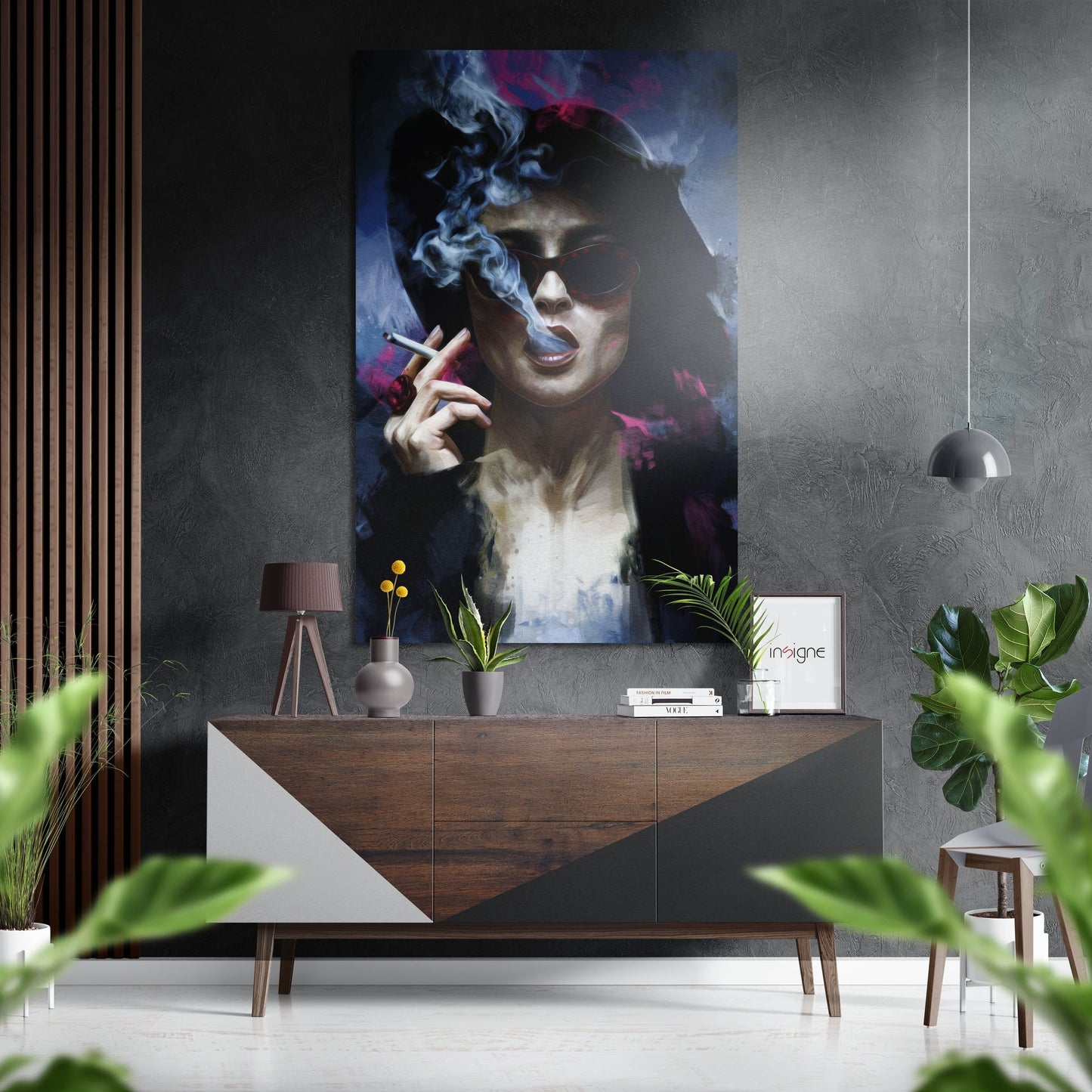 Smoking rebel muse metal wall art
