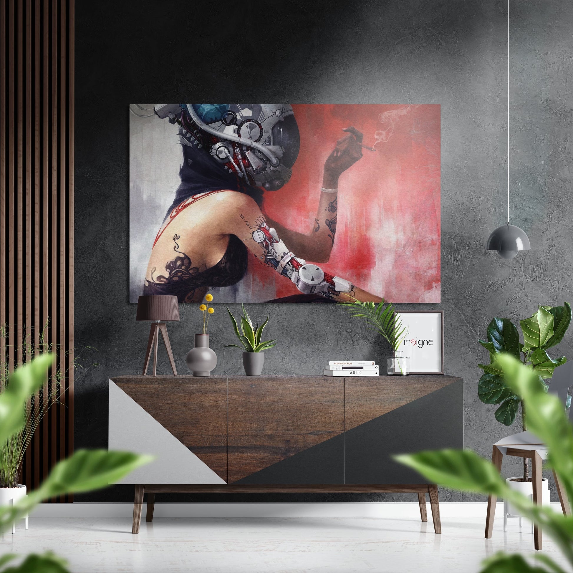 Androwoman brushed aluminum dibond metal wall art