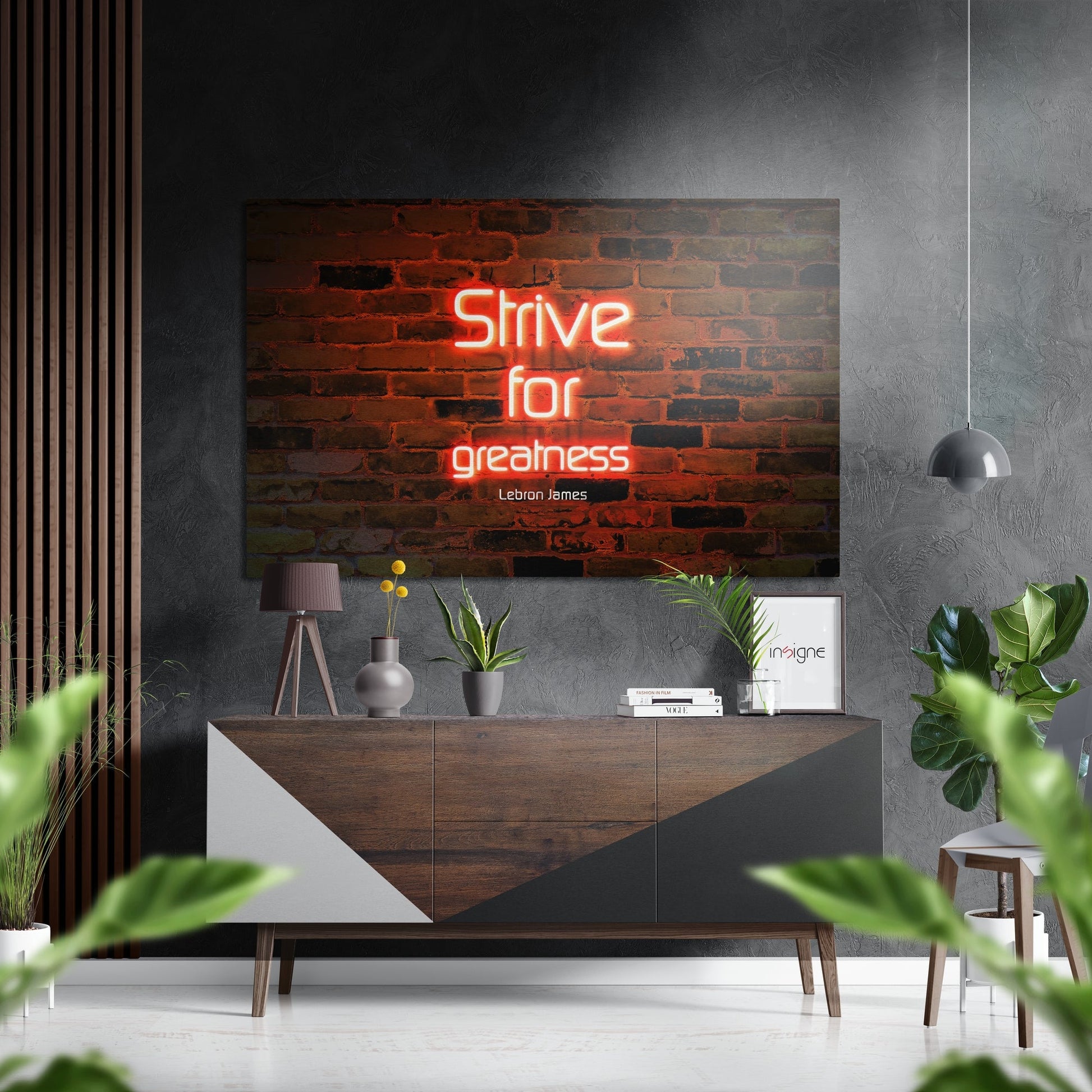 Strive metal wall art in brushed aluminum dibond
