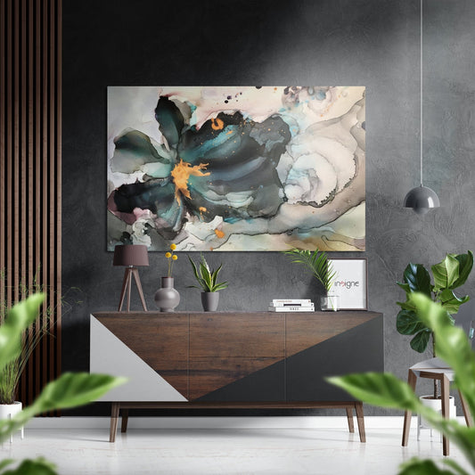 Abstract Flower brushed aluminum wall art