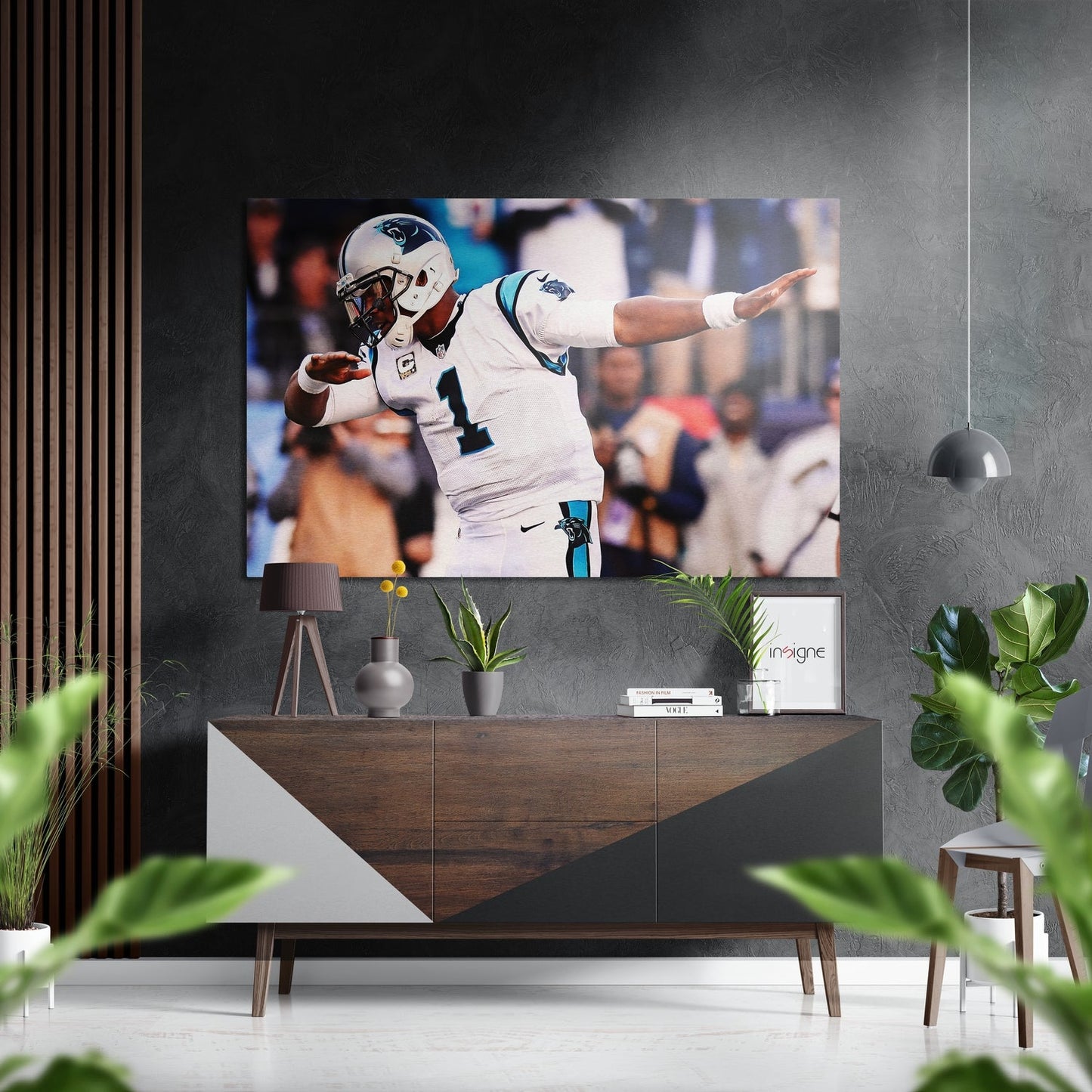 American Football brushed aluminum dibond wall art