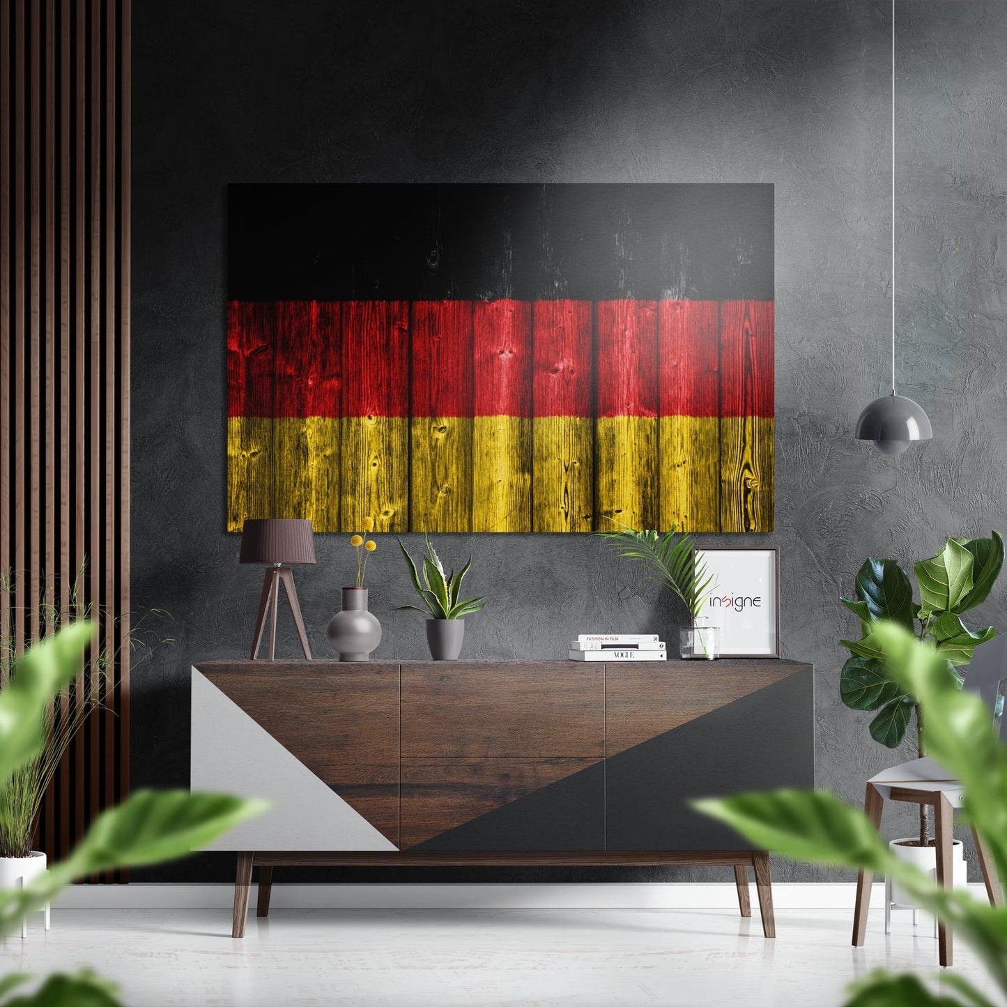 German Flag On Wood Planks Metal Wall Art