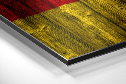 German Flag On Wood Planks Metal Wall Art
