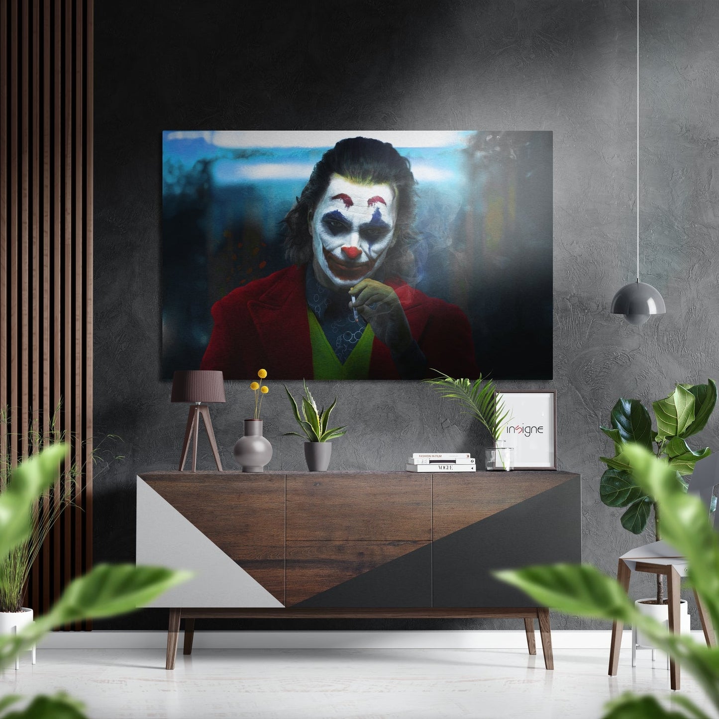 Red suit clown metal wall art