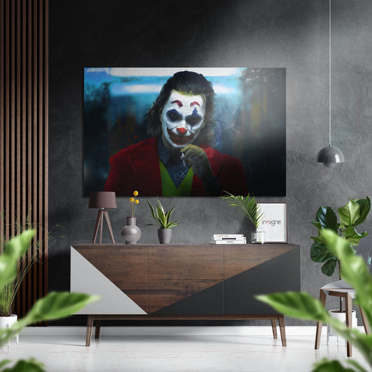 Red suit clown metal wall art