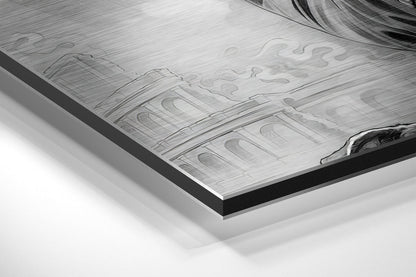 Monochrome Suited Marksman Aiming Metal Wall Art