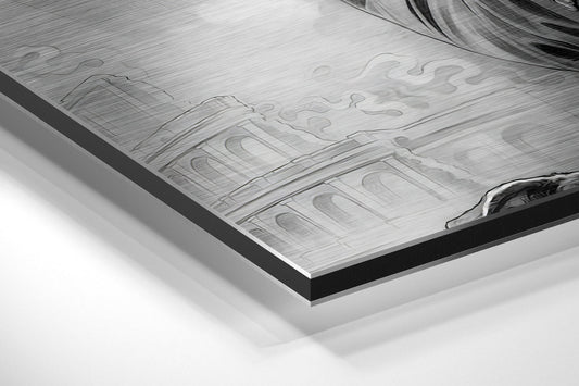 Monochrome Suited Marksman Aiming Metal Wall Art