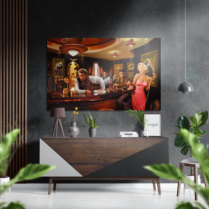 Vintage Bar Red Dress metal wall art