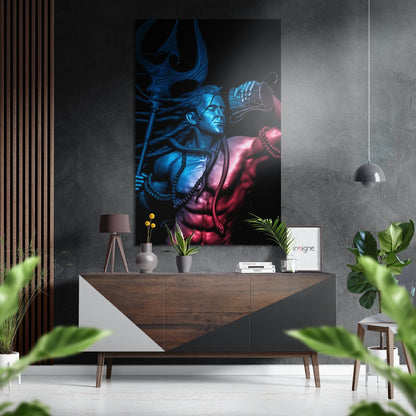 Har Har Mahadev aluminum wall art devotional
