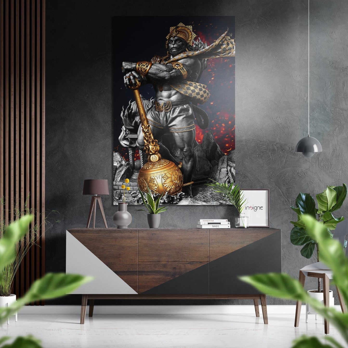 Hanuman aluminum wall art devotional