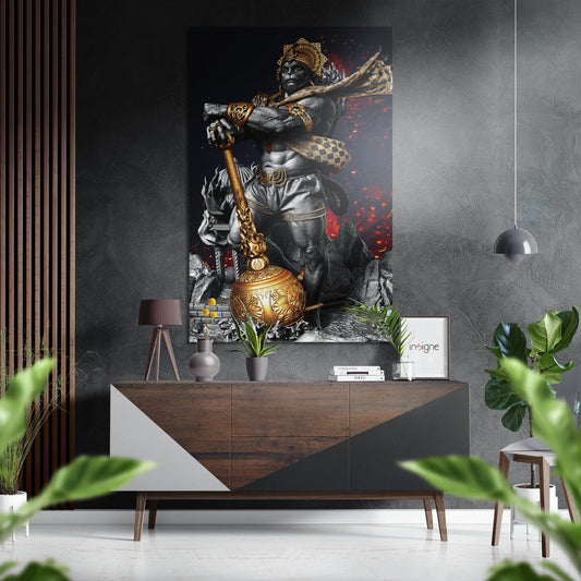 Hanuman aluminum wall art devotional