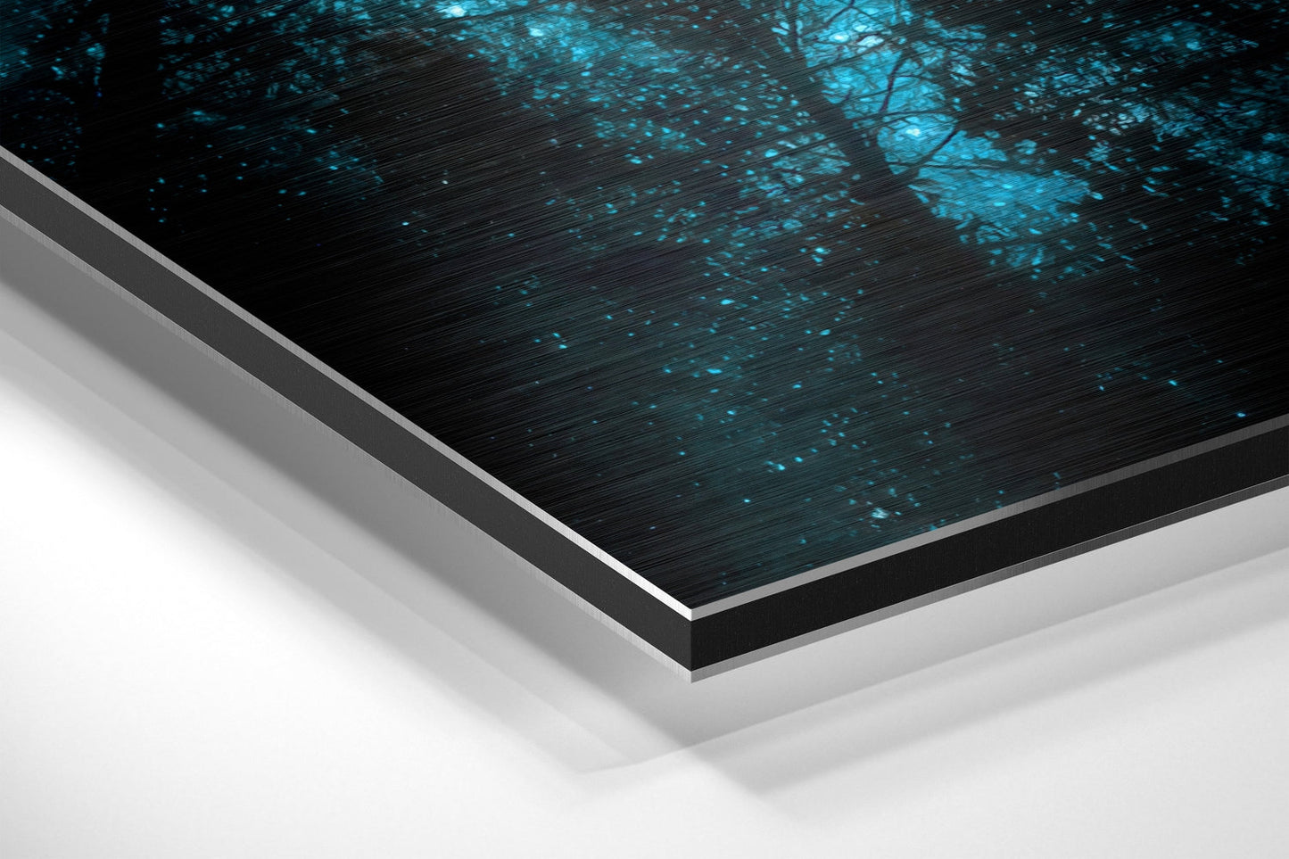 Never Stop Looking Up Teal Starfield Metal Wall Art