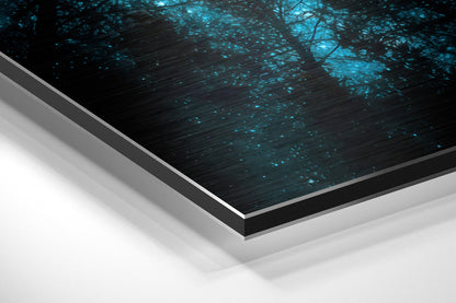 Never Stop Looking Up Teal Starfield Metal Wall Art