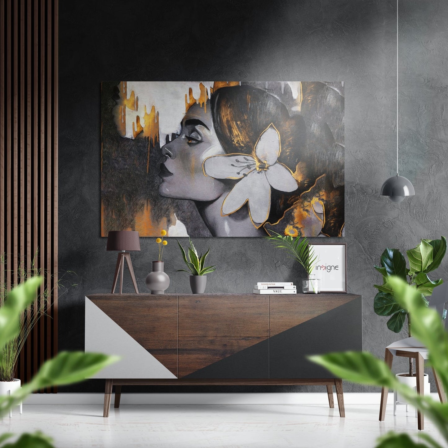 Sultan metal wall art in brushed aluminum dibond