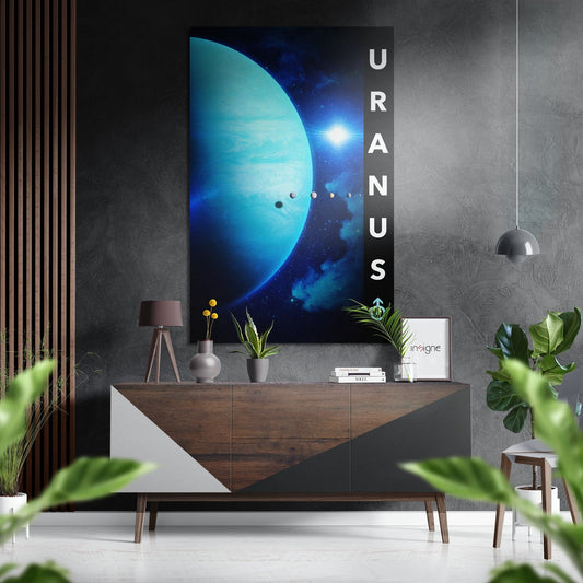 Uranus brushed aluminum metal wall art panel